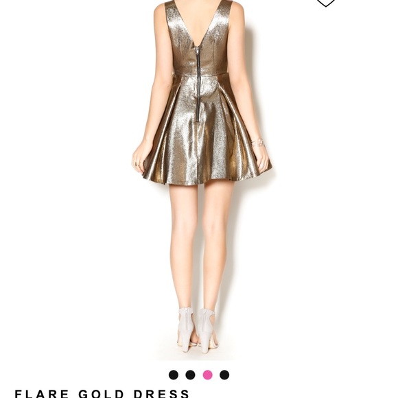 Flared Gold Dress - Picture 1 of 5